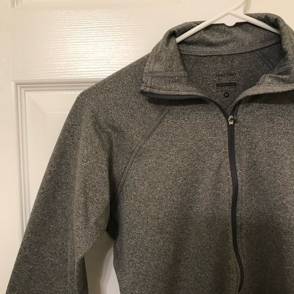 Nike Pro Dri Fit Grey Running Quarterzip Jacket - Picture 3 of 12